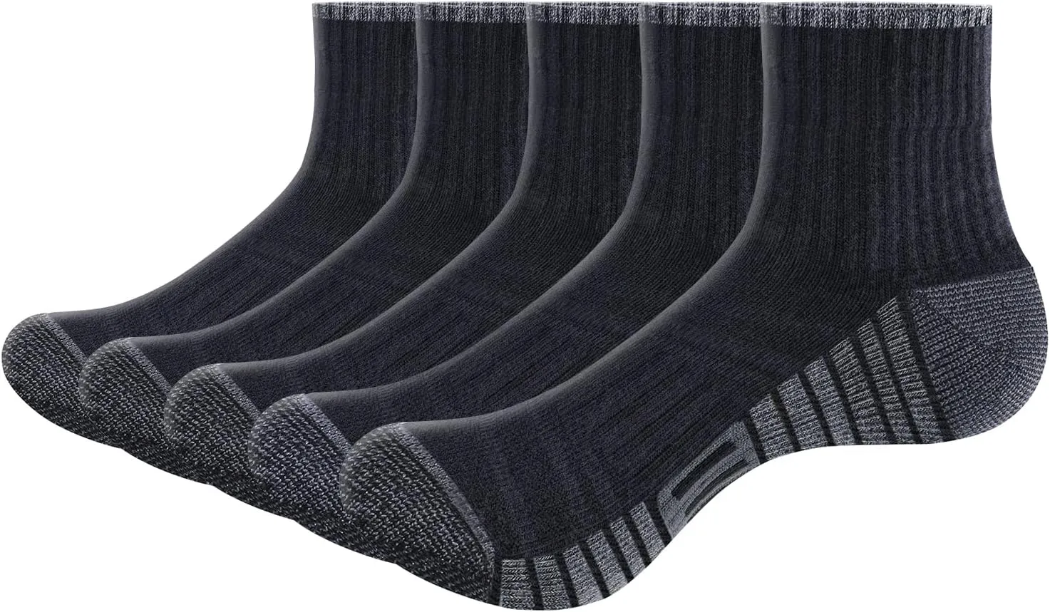 Mens Ankle Gym Golf Tennis Training Athletic Socks For Men, Moisture Wicking Cotton Cushioned Quarter Crew Socks