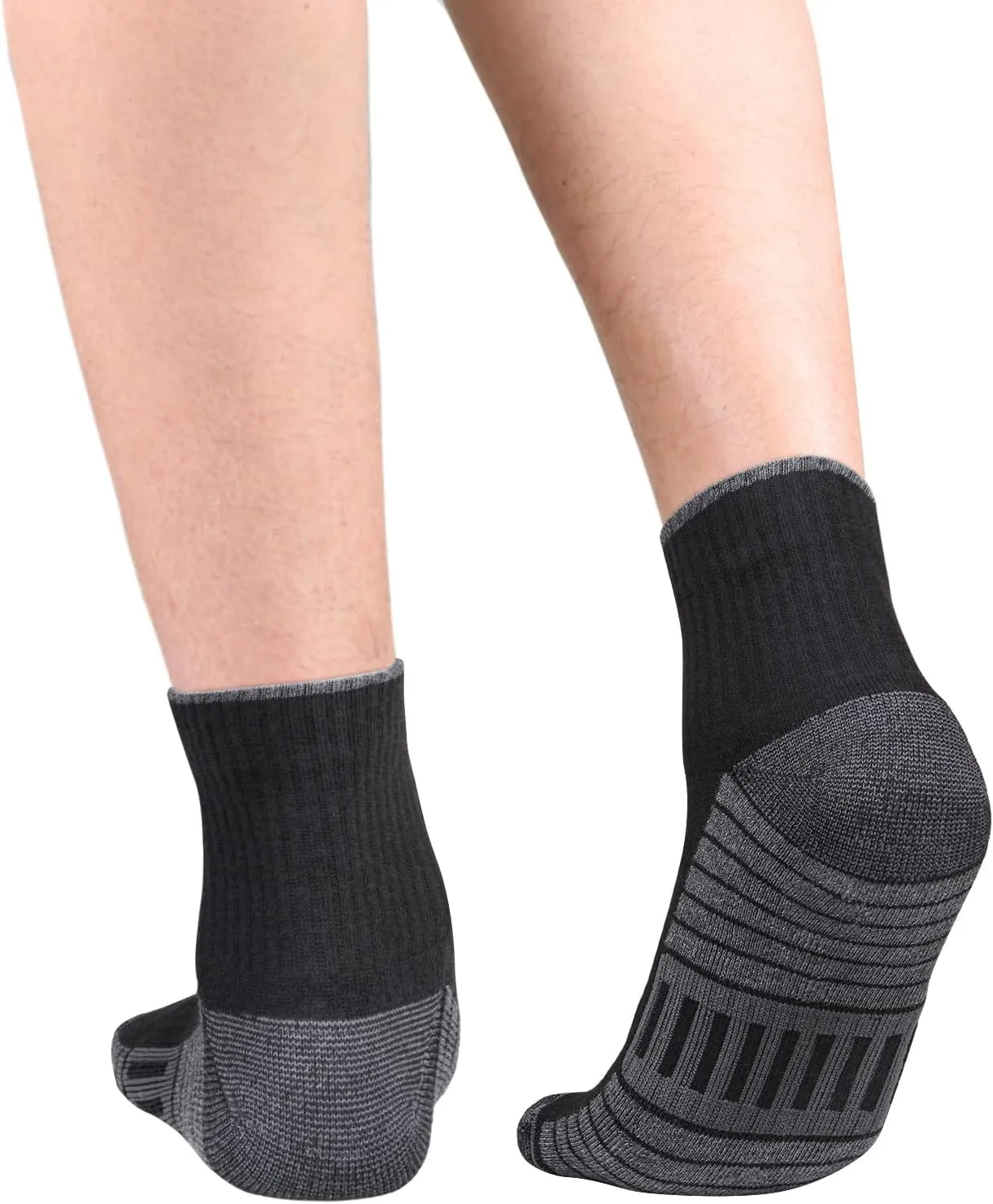 Mens Ankle Gym Golf Tennis Training Athletic Socks For Men, Moisture Wicking Cotton Cushioned Quarter Crew Socks