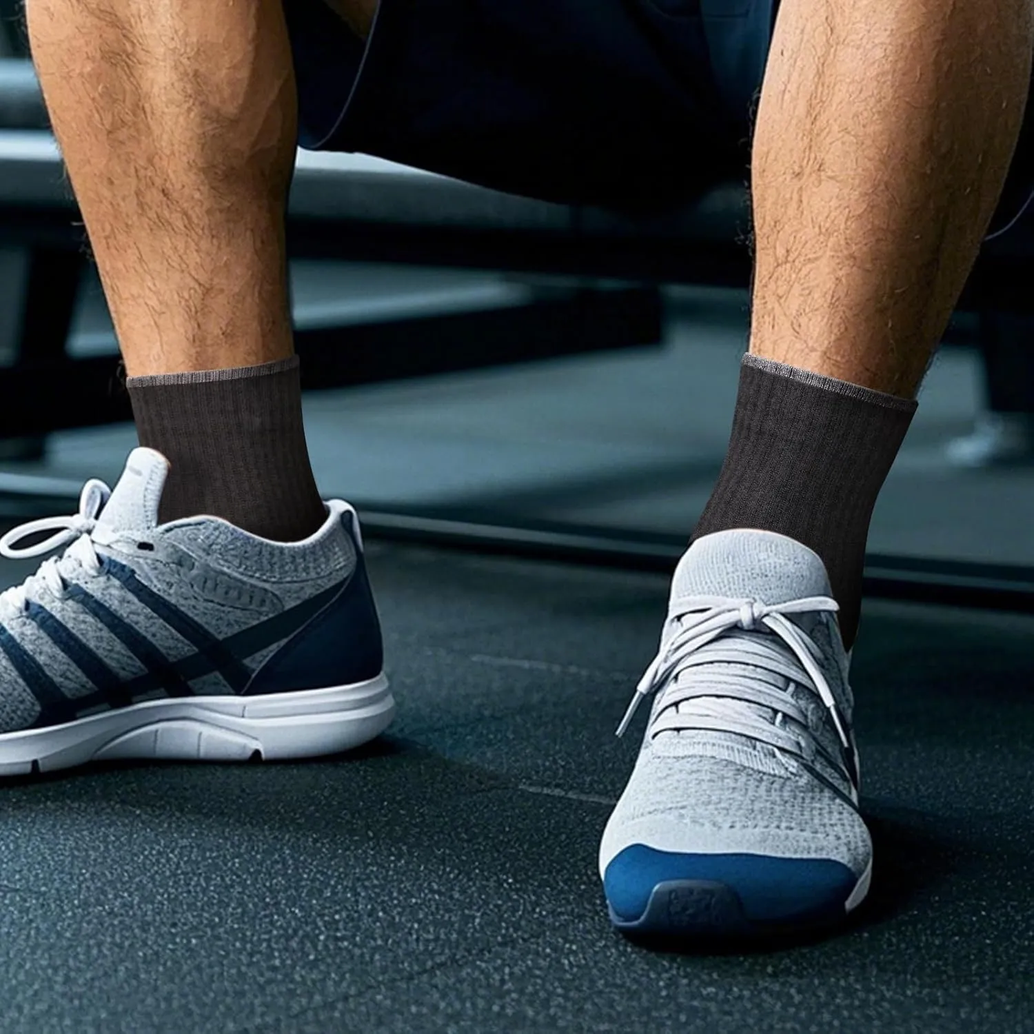 Mens Ankle Gym Golf Tennis Training Athletic Socks For Men, Moisture Wicking Cotton Cushioned Quarter Crew Socks