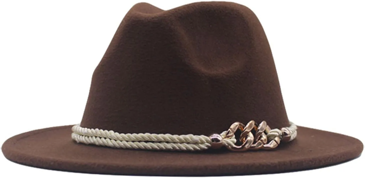 Men's Classic Fedora Hat Wide Belt Floppy Wool Womens Newsboy Caps Cowbody Hats Cowgirls Buckle Baseball Caps 2023