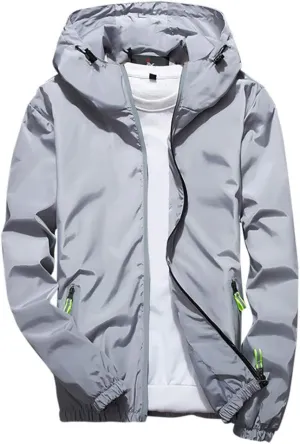 Men's Coat Rain Jacket Windbreaker Lightweight Shell Raincoat With Hood For Golf Hiking Travel, M-7XL