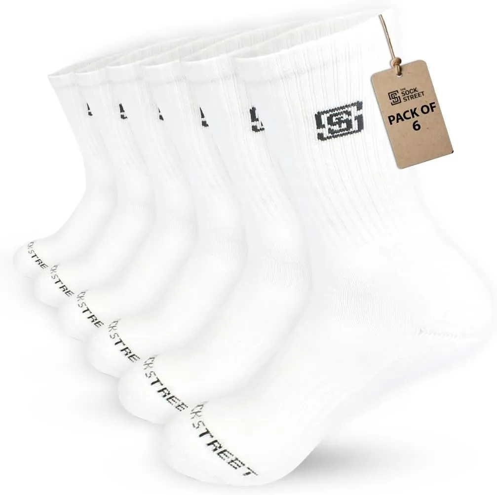 Mens Crew Socks, Compression Socks Men, Cushion Athletic Socks Men, Thick Work Socks For Men, Running Socks