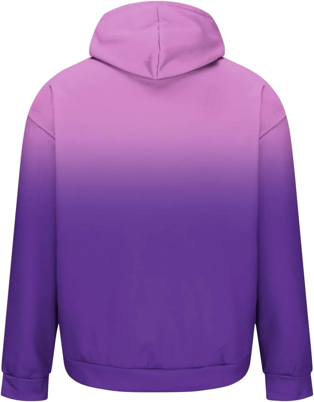 Mens Hooded Sweatshirts Ombre Gradient Running Workout Baggy Hoodies with Pocket Casual Loose Pullover Fall Tops