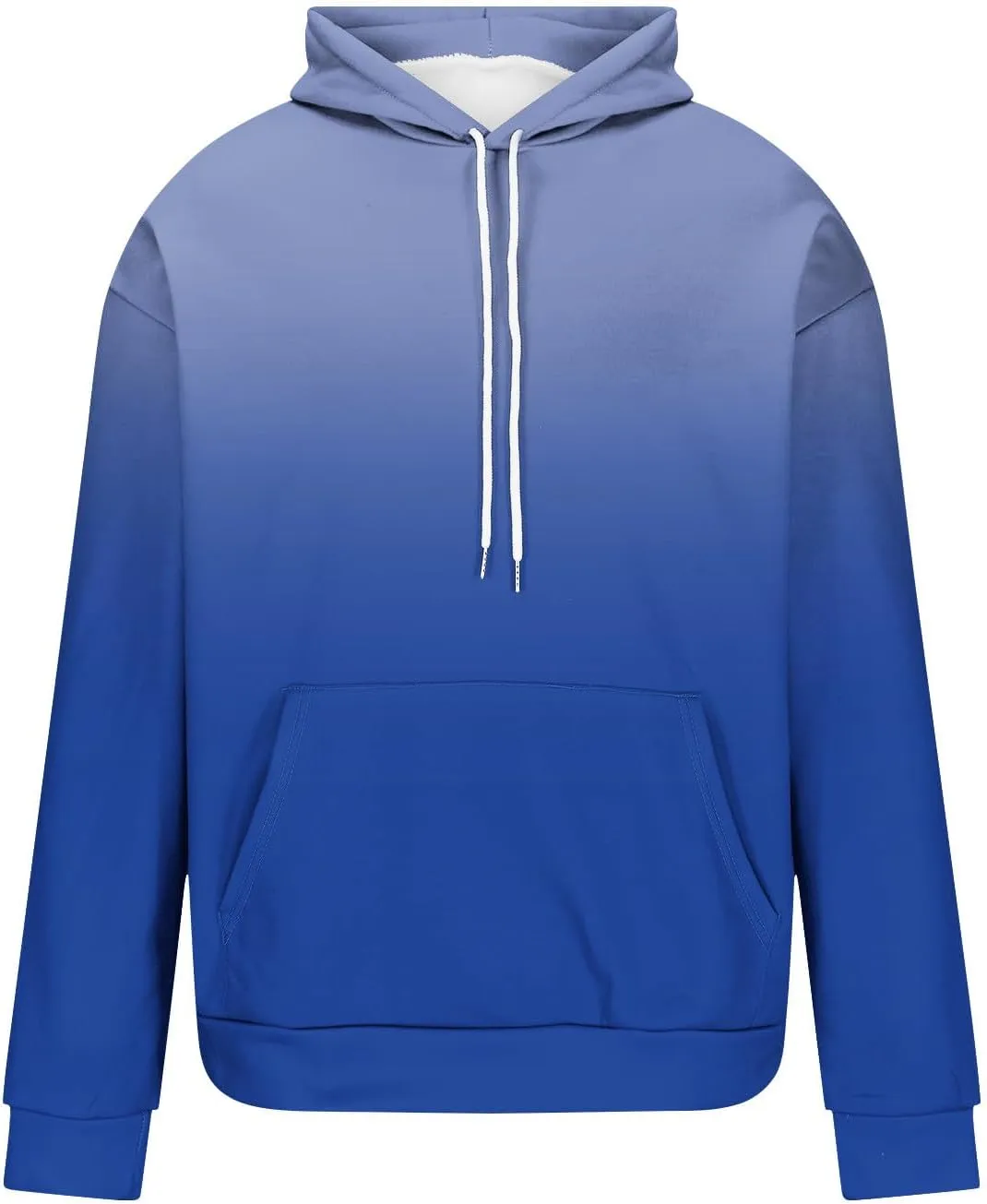 Mens Hooded Sweatshirts Ombre Gradient Running Workout Baggy Hoodies with Pocket Casual Loose Pullover Fall Tops