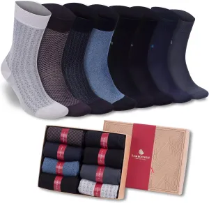 Men’s Lightweight Dress and Trouser Socks – Rayon Made From Bamboo, Odor Free & Breathable(3 or 8 pairs   Gift box)