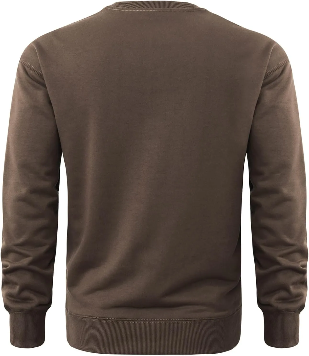 Mens Long Sleeved Pullover Sweatshirts Crew Neck Solid Color Regular Fit Tee Tops Fall Winter Casual Athletic Shirts