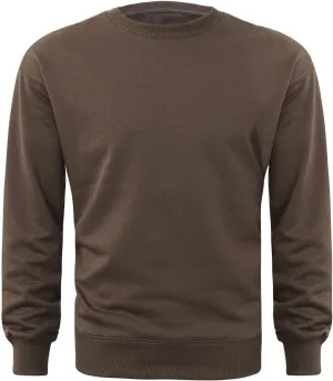Mens Long Sleeved Pullover Sweatshirts Crew Neck Solid Color Regular Fit Tee Tops Fall Winter Casual Athletic Shirts