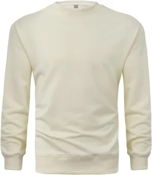 Mens Long Sleeved Pullover Sweatshirts Crew Neck Solid Color Regular Fit Tee Tops Fall Winter Casual Athletic Shirts