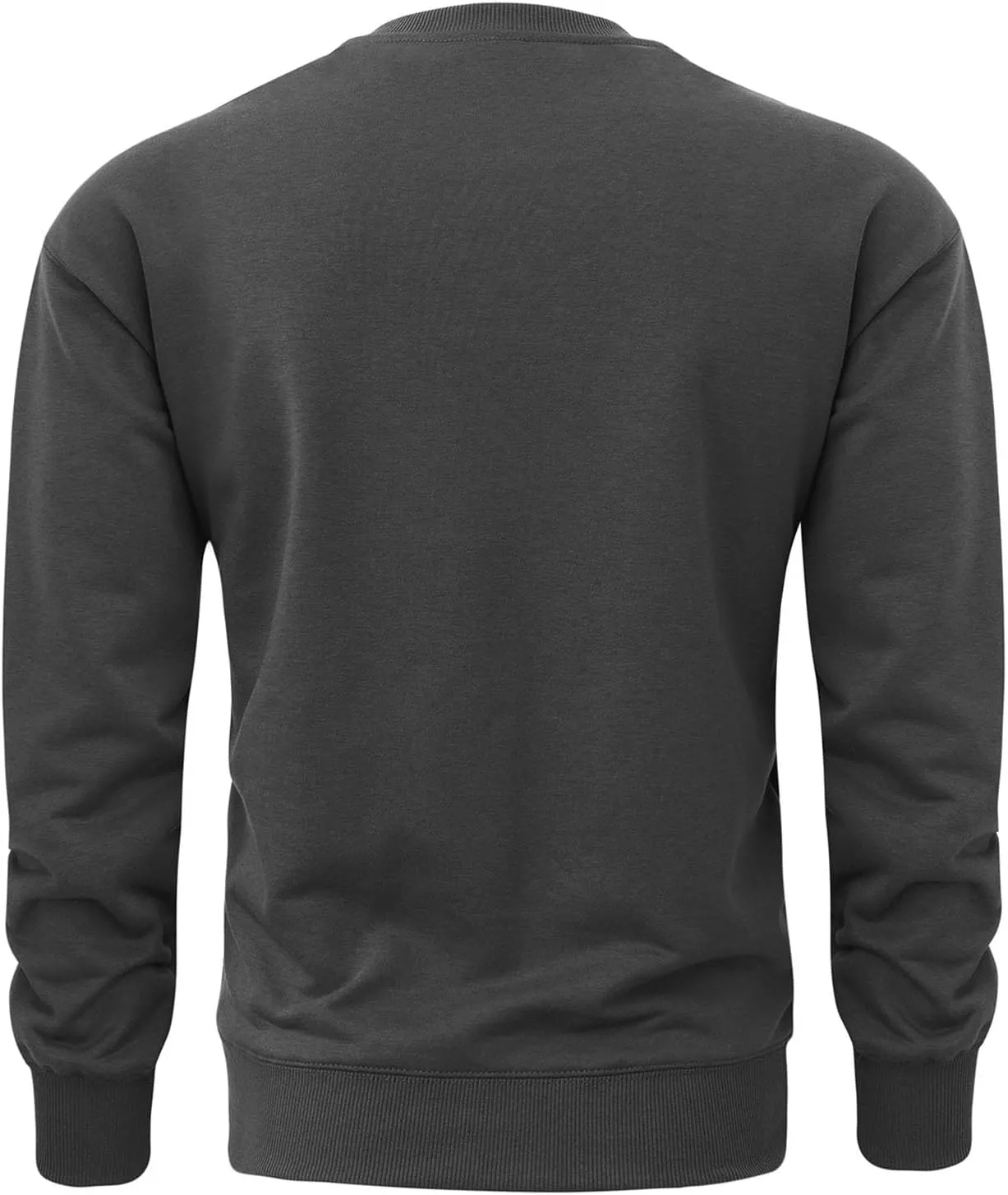Mens Long Sleeved Pullover Sweatshirts Crew Neck Solid Color Regular Fit Tee Tops Fall Winter Casual Athletic Shirts
