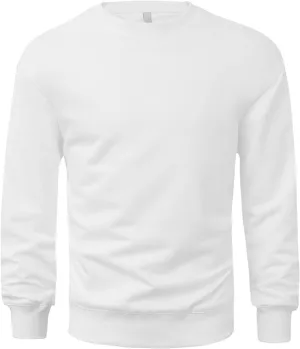 Mens Long Sleeved Pullover Sweatshirts Crew Neck Solid Color Regular Fit Tee Tops Fall Winter Casual Athletic Shirts