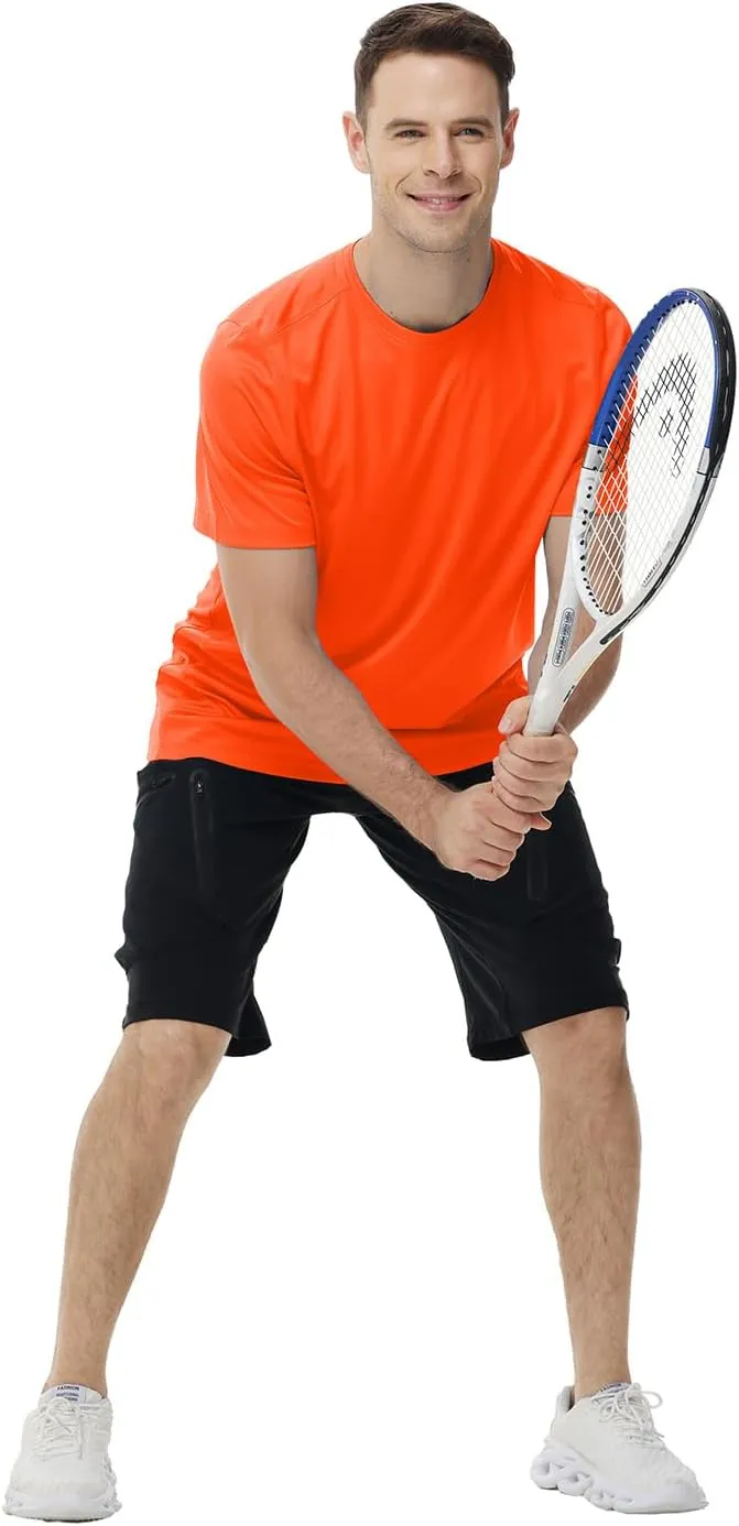 Mens Quick Dry Fit Mositure Wicking Athletic Performance T Shirt -Crewneck Outdoor Activewear Tops