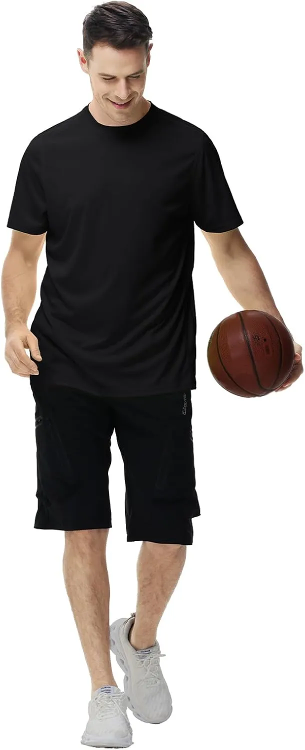 Mens Quick Dry Fit Mositure Wicking Athletic Performance T Shirt -Crewneck Outdoor Activewear Tops