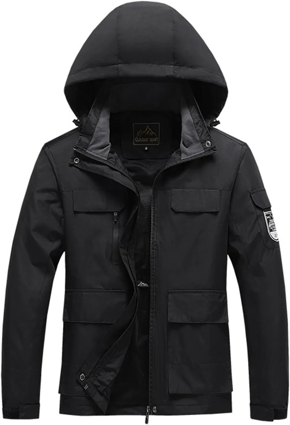 Mens Rain Jacket Windproof Jackets Waterproof Lightweight Mountain Sport Jacket for Men Hooded Windbreaker Raincoat
