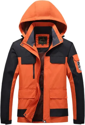 Mens Rain Jacket Windproof Jackets Waterproof Lightweight Mountain Sport Jacket for Men Hooded Windbreaker Raincoat