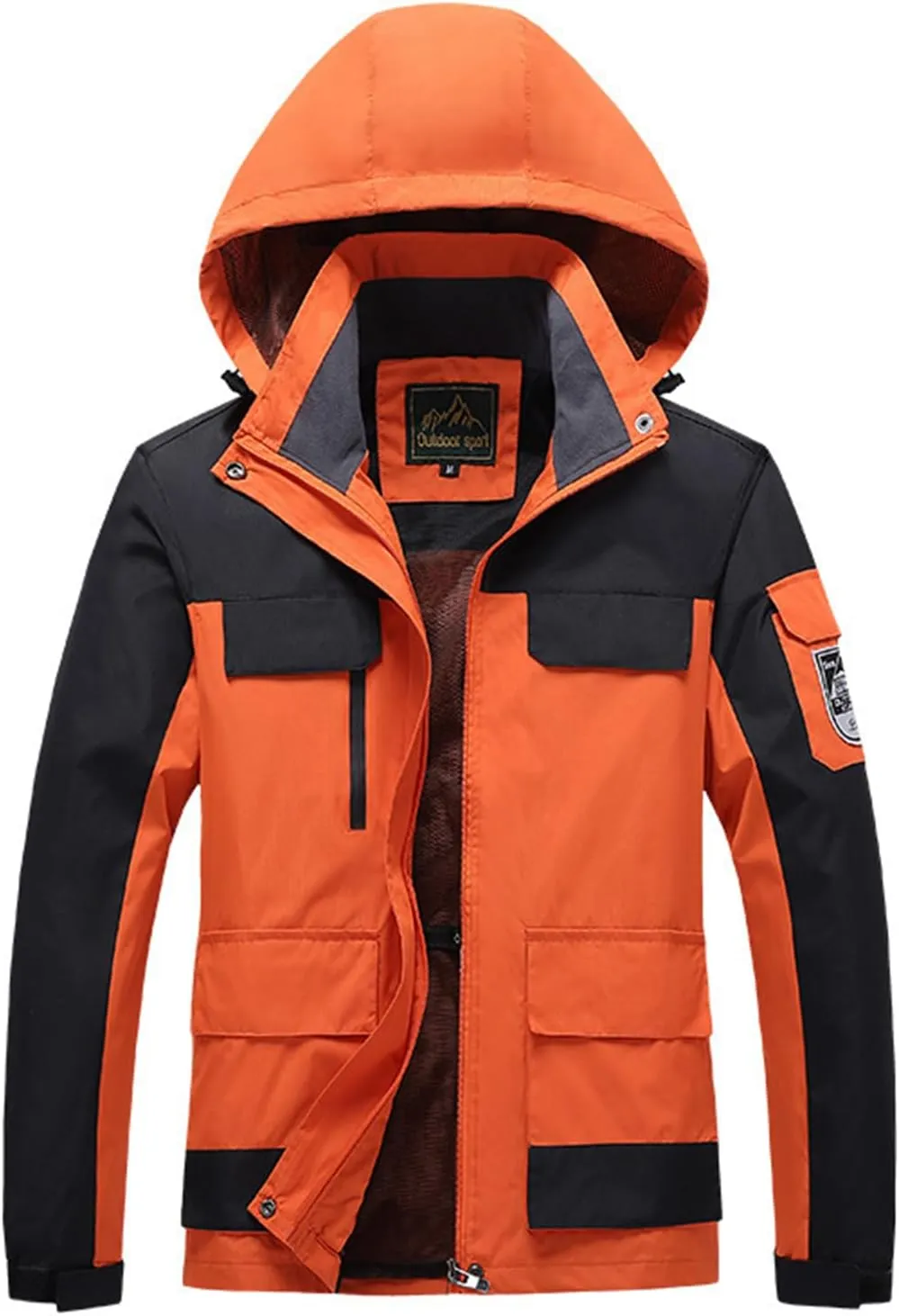 Mens Rain Jacket Windproof Jackets Waterproof Lightweight Mountain Sport Jacket for Men Hooded Windbreaker Raincoat