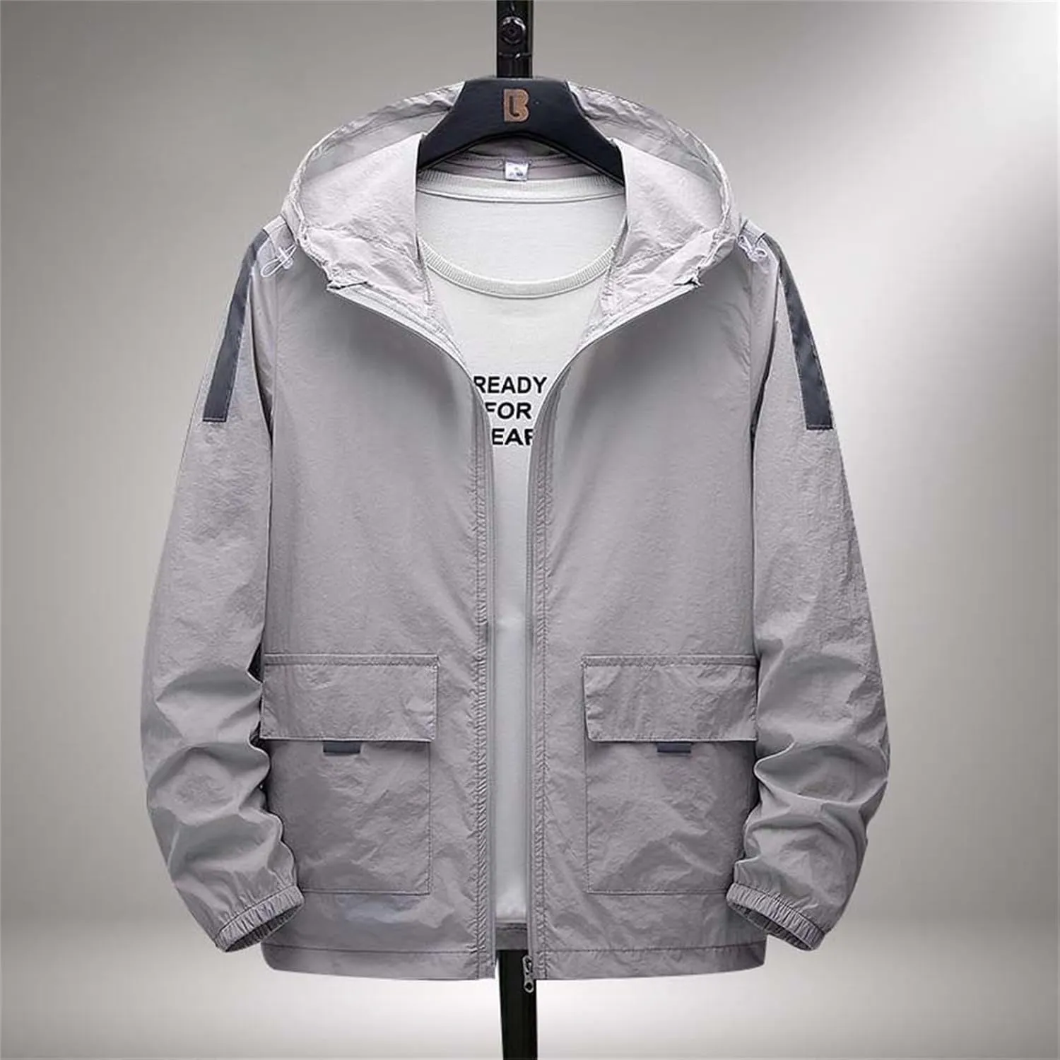 Mens Summer and Autumn Sunscreen Windproof and Rainproof Outdoor Sports Casual Breathable Jackets Winter Wool