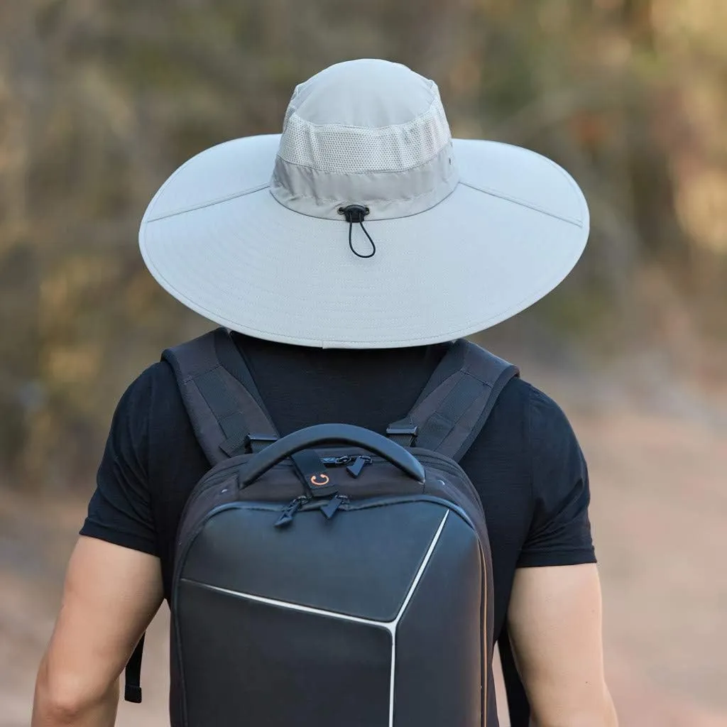 Men's Super Wide Brim Bucket Hat UPF50  Waterproof Sun Hat Summer Outdoor Safari Hat Fishing Hiking Boonie Hats
