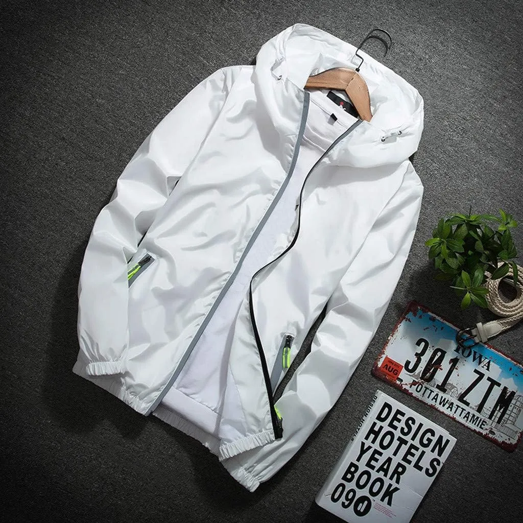 Men's Tactical Jackets Rain Jacket Windbreaker Lightweight Shell Raincoat With Hood Golf Hiking Travel, M-7XL