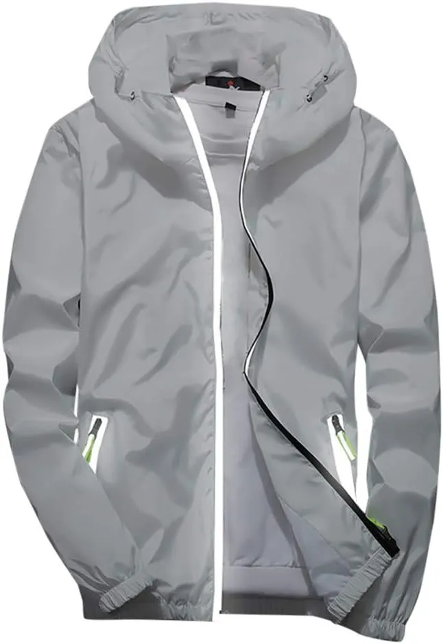 Men's Tactical Jackets Rain Jacket Windbreaker Lightweight Shell Raincoat With Hood Golf Hiking Travel, M-7XL