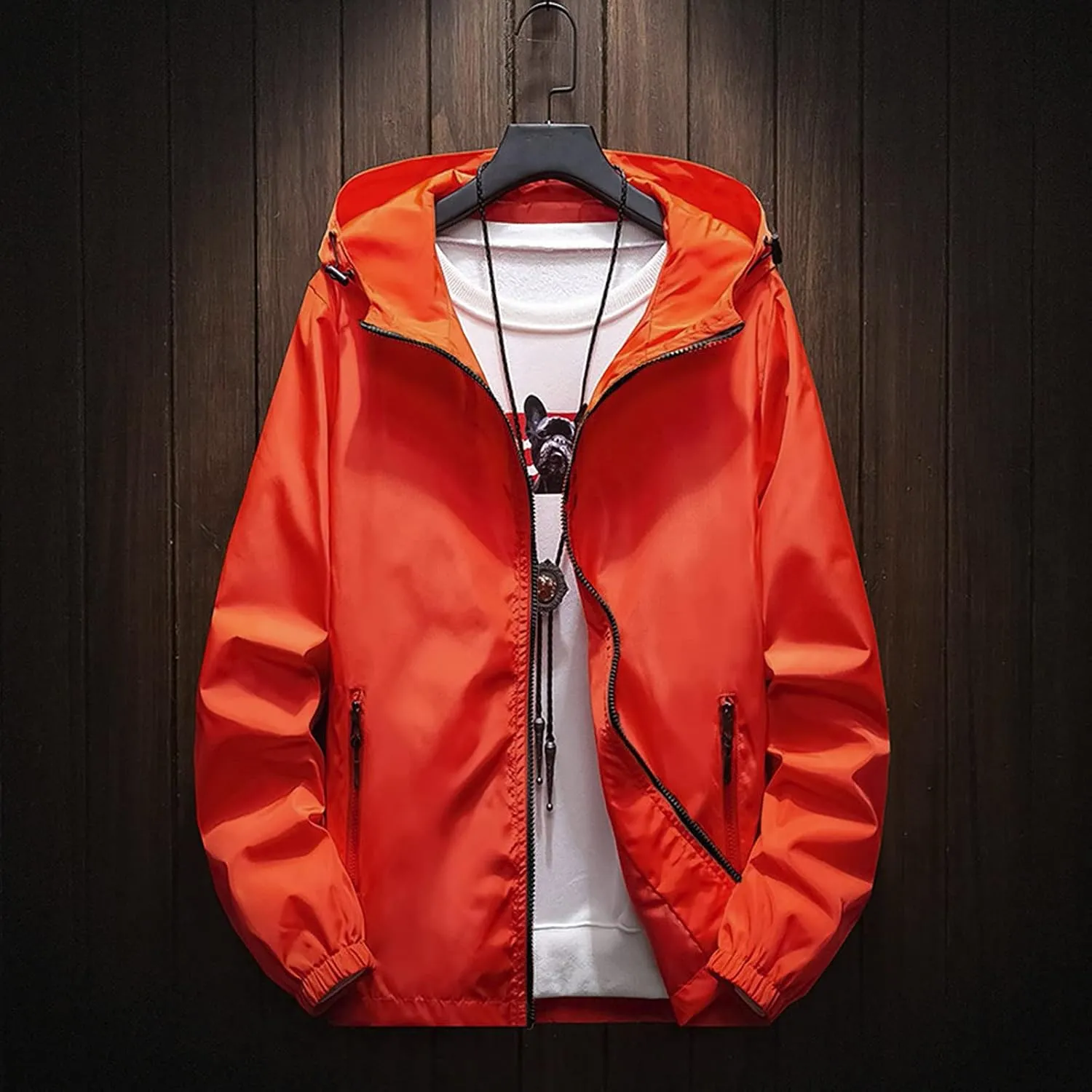 Men's Windbreaker Rain Jacket Lightweight Pullover For Hiking Golf Running Jacket, M-7XL