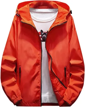 Men's Windbreaker Rain Jacket Lightweight Pullover For Hiking Golf Running Jacket, M-7XL