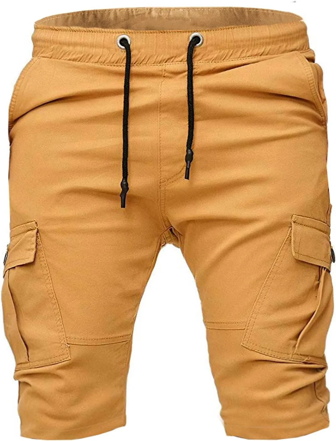 Men's Workwear Shorts with Multi Pockets Straight Leg Five Piece Cargo Pants Casual Sports Knee Length Shorts