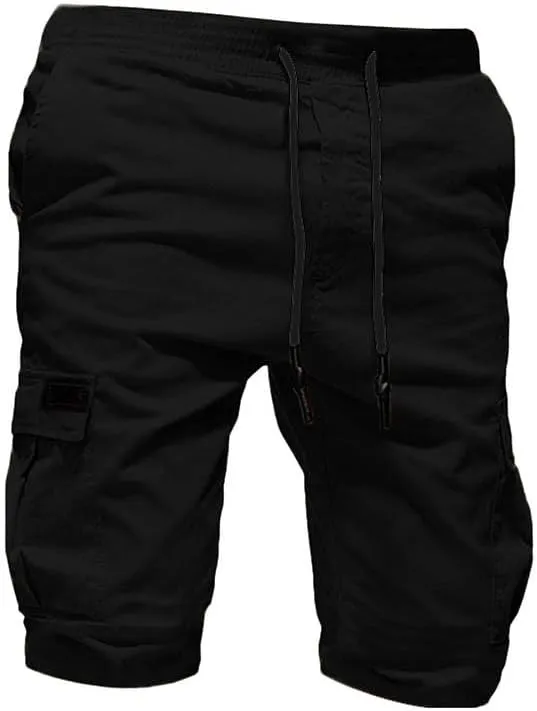 Men's Workwear Shorts with Multi Pockets Straight Leg Five Piece Cargo Pants Casual Sports Knee Length Shorts