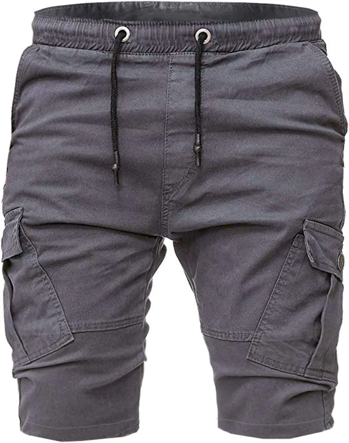 Men's Workwear Shorts with Multi Pockets Straight Leg Five Piece Cargo Pants Casual Sports Knee Length Shorts