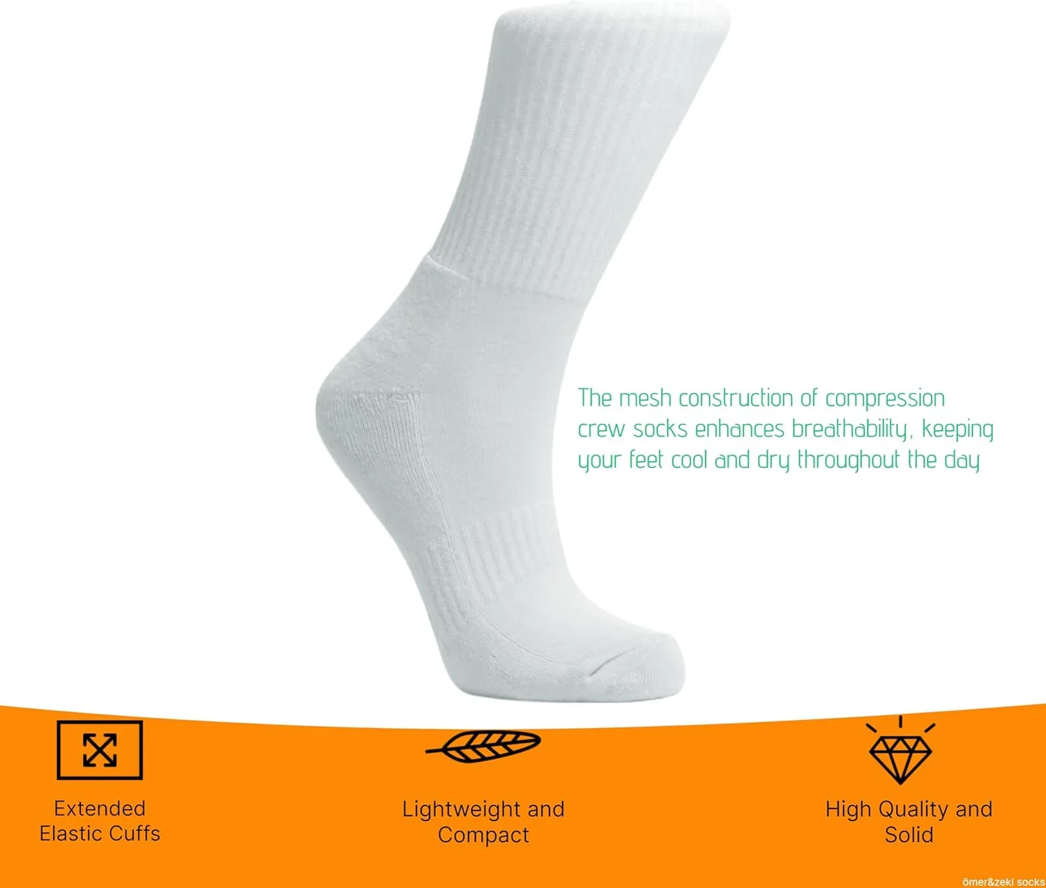 ömer & zeki Discover our Performance Cushioned Hiking and Running Crew Socks for Women. Available in packs of 6 or 12 pairs.