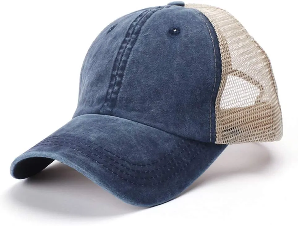 Mesh Plain Adjustable Dad Hats Cap for Men Women Baseball Caps Driving Cap Black Polo Snapback Blank Breathable Low Profile