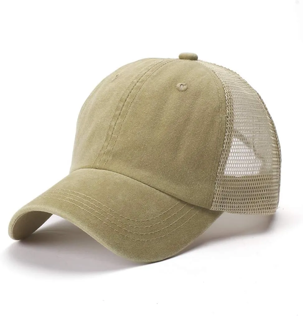 Mesh Plain Adjustable Dad Hats Cap for Men Women Baseball Caps Driving Cap Black Polo Snapback Blank Breathable Low Profile