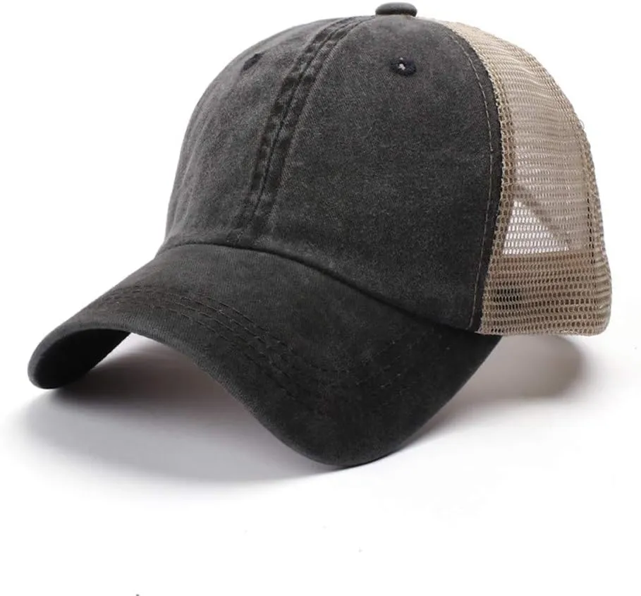 Mesh Plain Adjustable Dad Hats Cap for Men Women Baseball Caps Driving Cap Black Polo Snapback Blank Breathable Low Profile