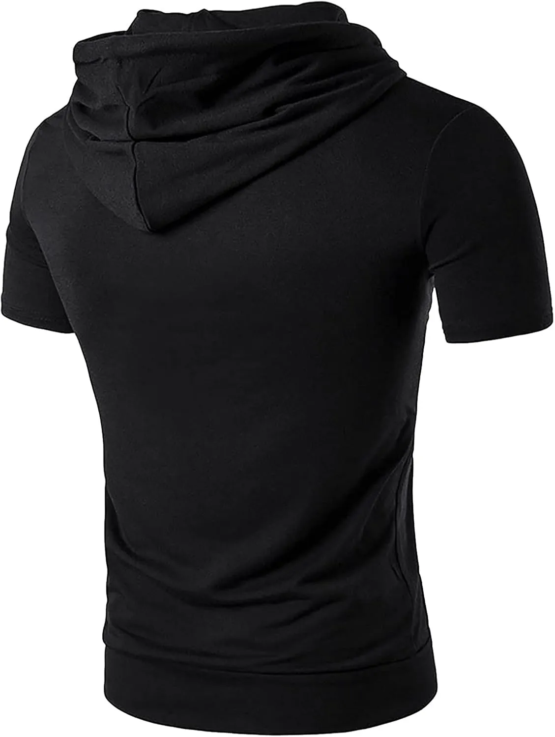 Mmoneyake Men's Short Sleeve Hoodies Lightweight Pullover Sweatshirts Gym Workout Athletic Shirt Solid Hoodies with Pockets