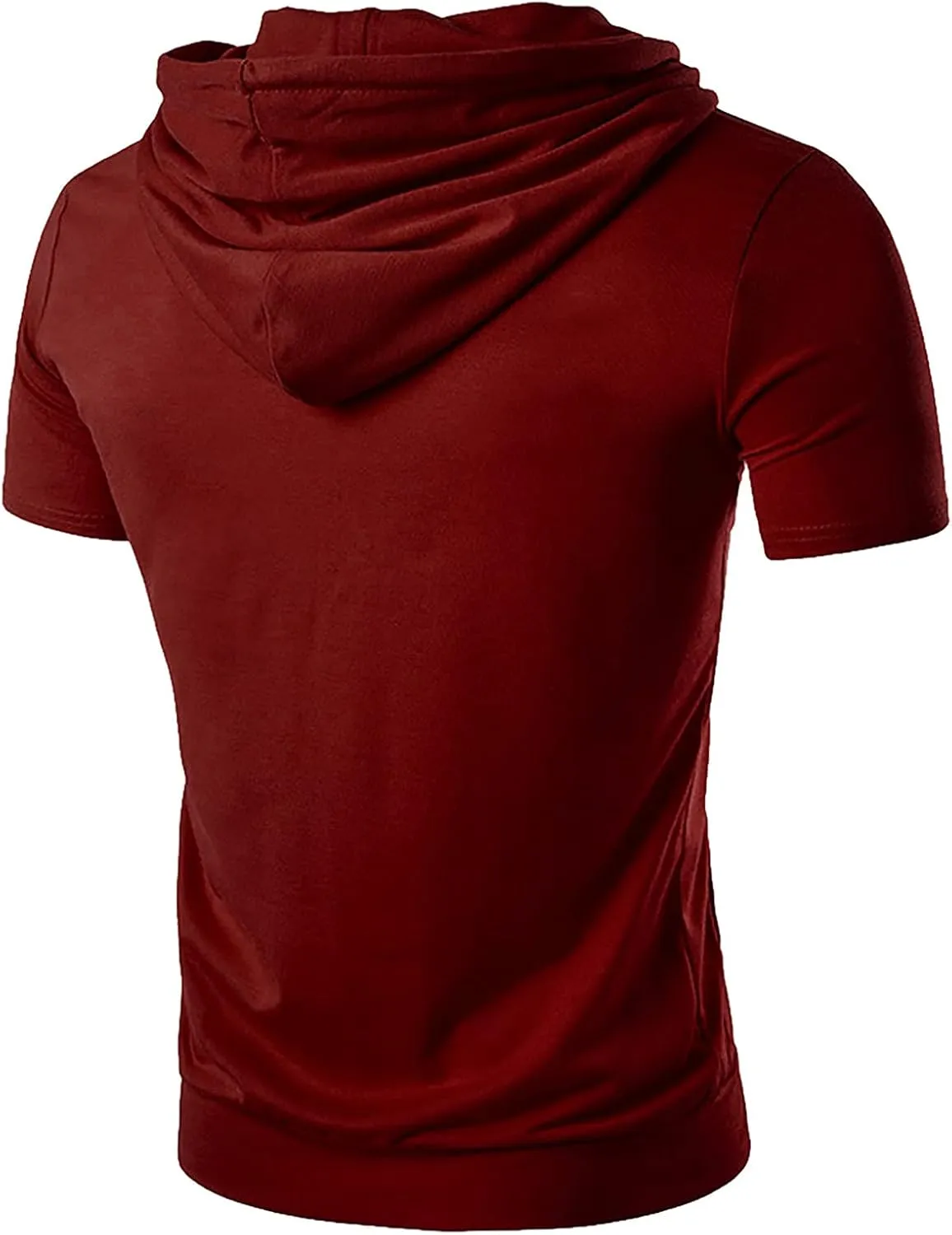 Mmoneyake Men's Short Sleeve Hoodies Lightweight Pullover Sweatshirts Gym Workout Athletic Shirt Solid Hoodies with Pockets