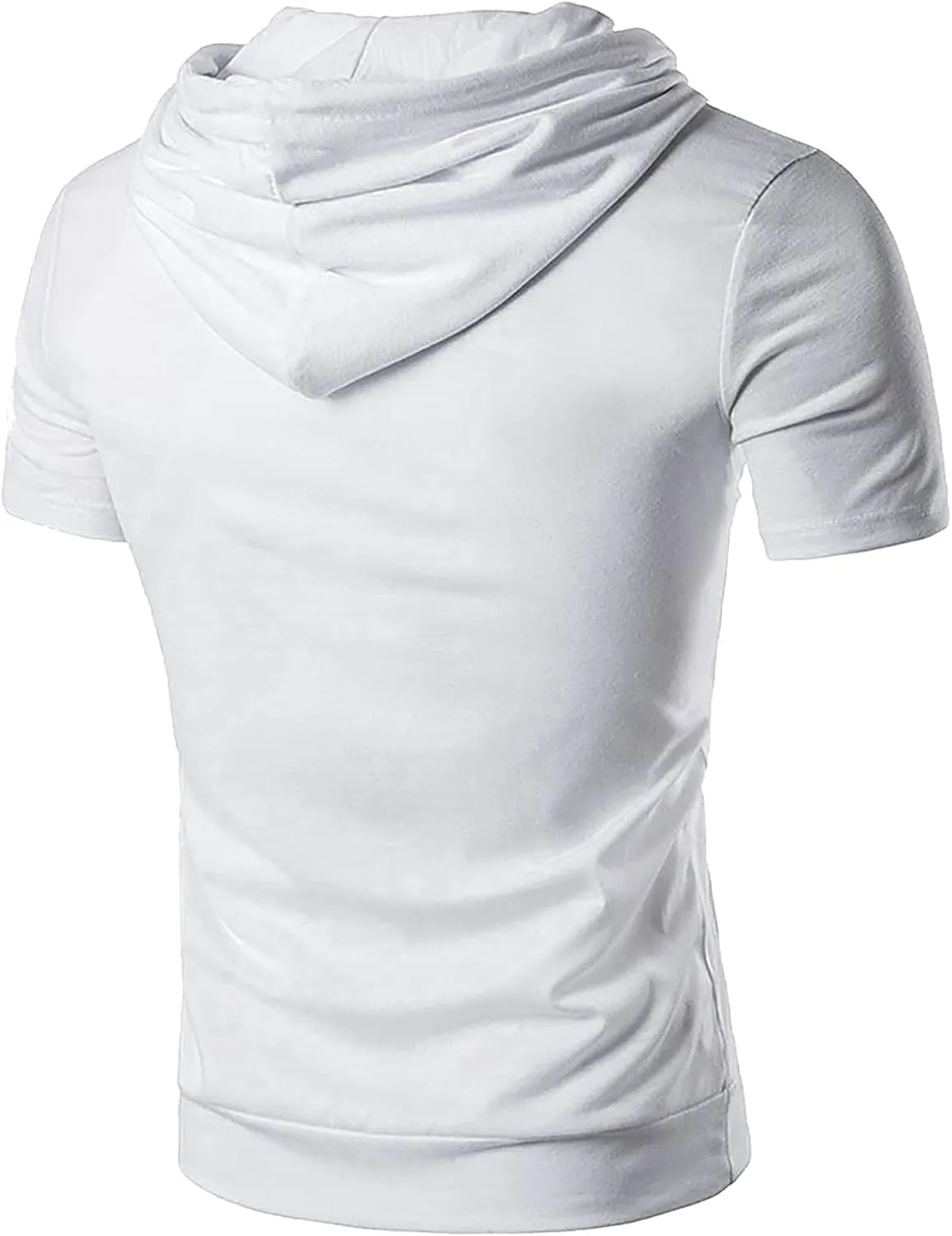 Mmoneyake Men's Short Sleeve Hoodies Lightweight Pullover Sweatshirts Gym Workout Athletic Shirt Solid Hoodies with Pockets