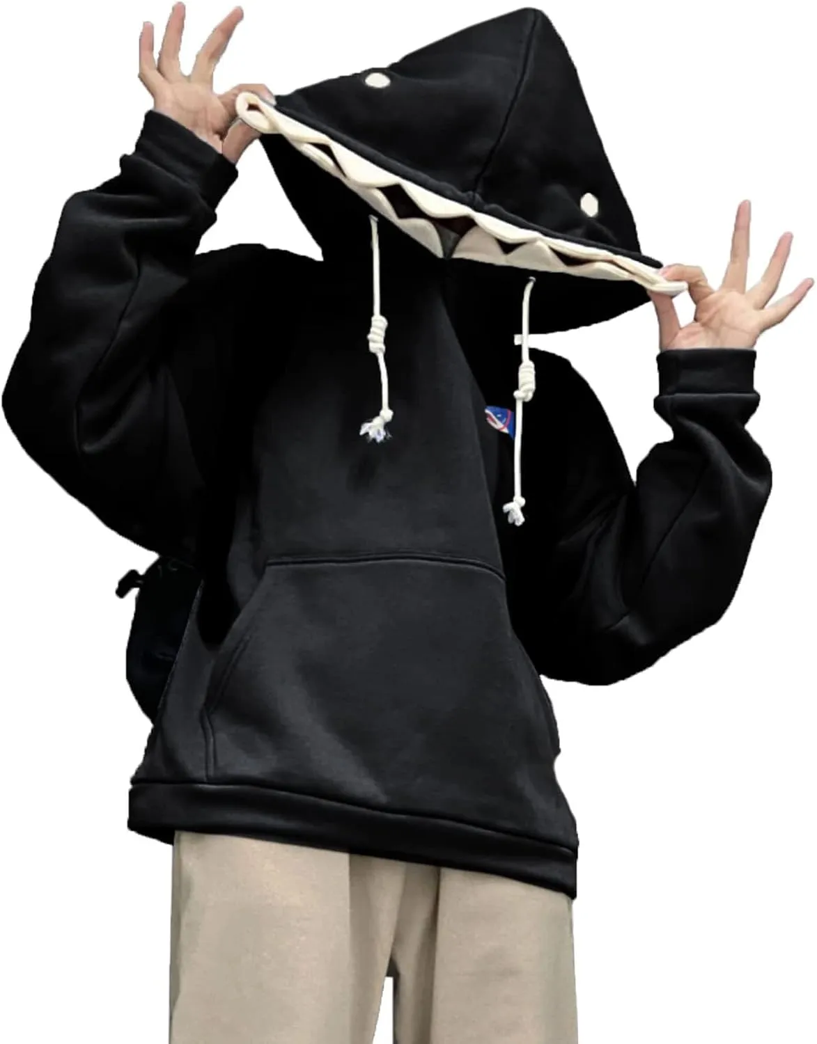 Mmoneyake Shark Hoodie Women Men Cute Cartoon Animal Pullover Sweatshirts Causal Long Sleeve Hooded Sweatshirts with Pockets