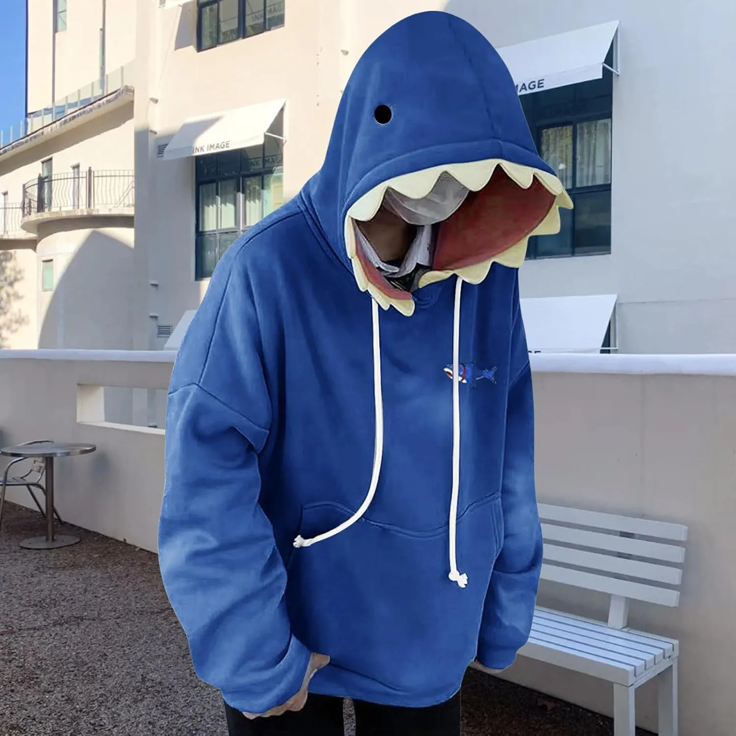 Mmoneyake Shark Hoodie Women Men Cute Cartoon Animal Pullover Sweatshirts Causal Long Sleeve Hooded Sweatshirts with Pockets