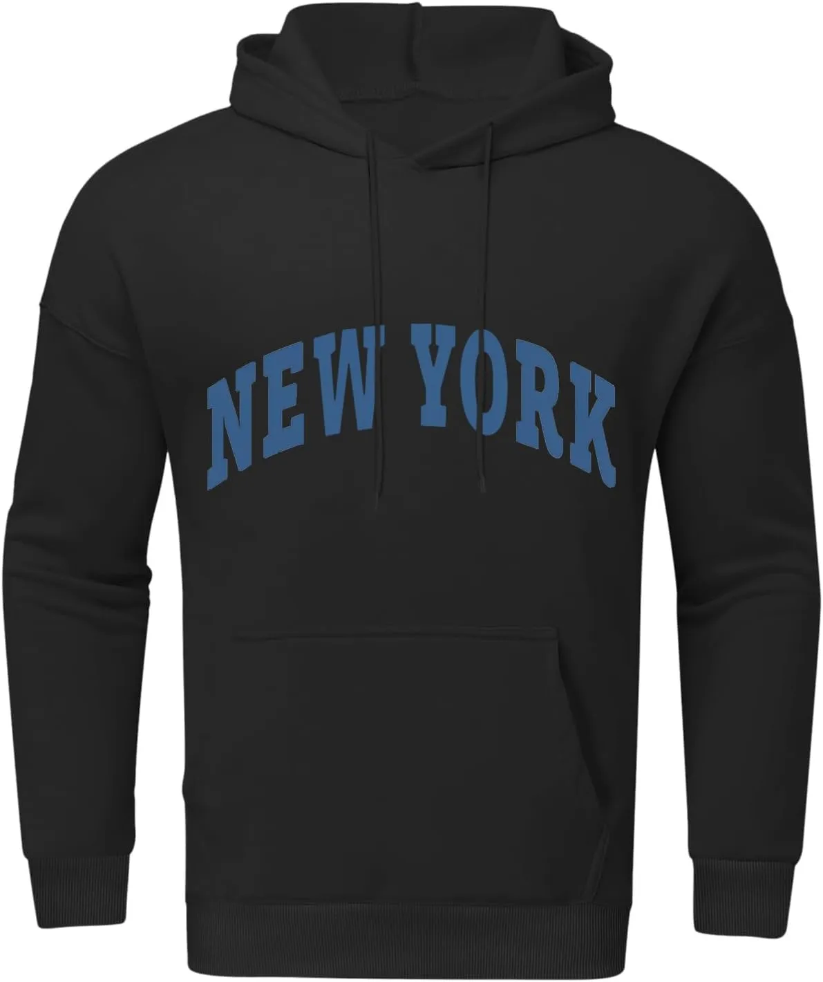 New York Sweatshirts Hoodies Men's Crew Neck Letter Graphic Hoodie Relaxed Fit Long Sleeve Pullover Tops