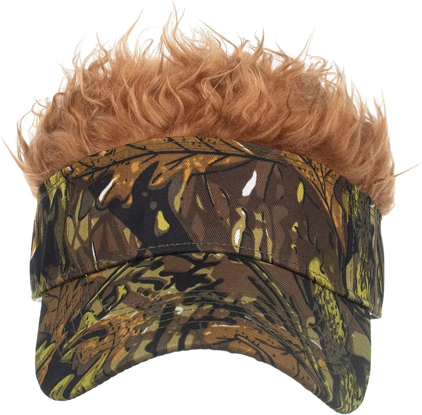 Novelty Funny Hair Visor Cap Sun Visor Hat with Wig Hairs Adjustable Fashion Baseball Cap for Men & Women Birthday