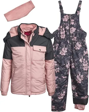 Pink Platinum Girls' Snowsuit - Water Resistant Winter Jacket and Ski Bib Overalls (2T-16)