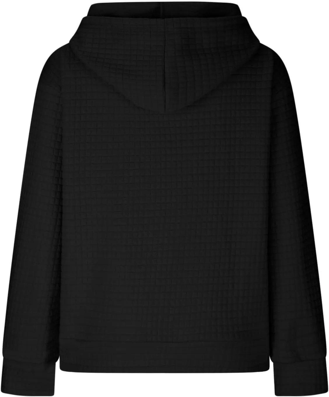 Plus Size Waffle Hooded Sweatshirts Quarter Zip Pullover Sweaters Fall Comfy Loose Fit Casual String Hoodies Blouse