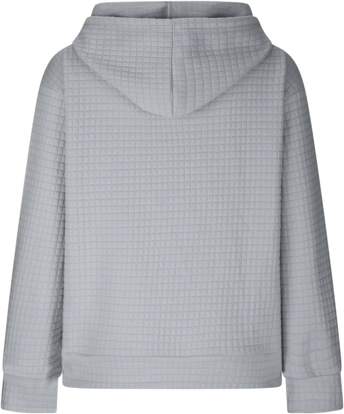 Plus Size Waffle Hooded Sweatshirts Quarter Zip Pullover Sweaters Fall Comfy Loose Fit Casual String Hoodies Blouse