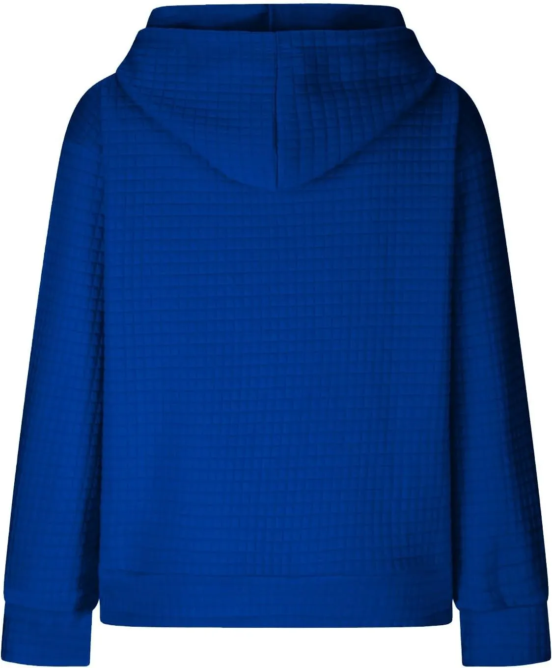 Plus Size Waffle Hooded Sweatshirts Quarter Zip Pullover Sweaters Fall Comfy Loose Fit Casual String Hoodies Blouse