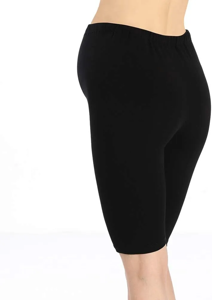 QingWan Women Yoga Pregnancy Short Leggings Maternity Knee Length Shorts Over The Belly