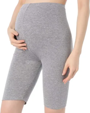 QingWan Women Yoga Pregnancy Short Leggings Maternity Knee Length Shorts Over The Belly