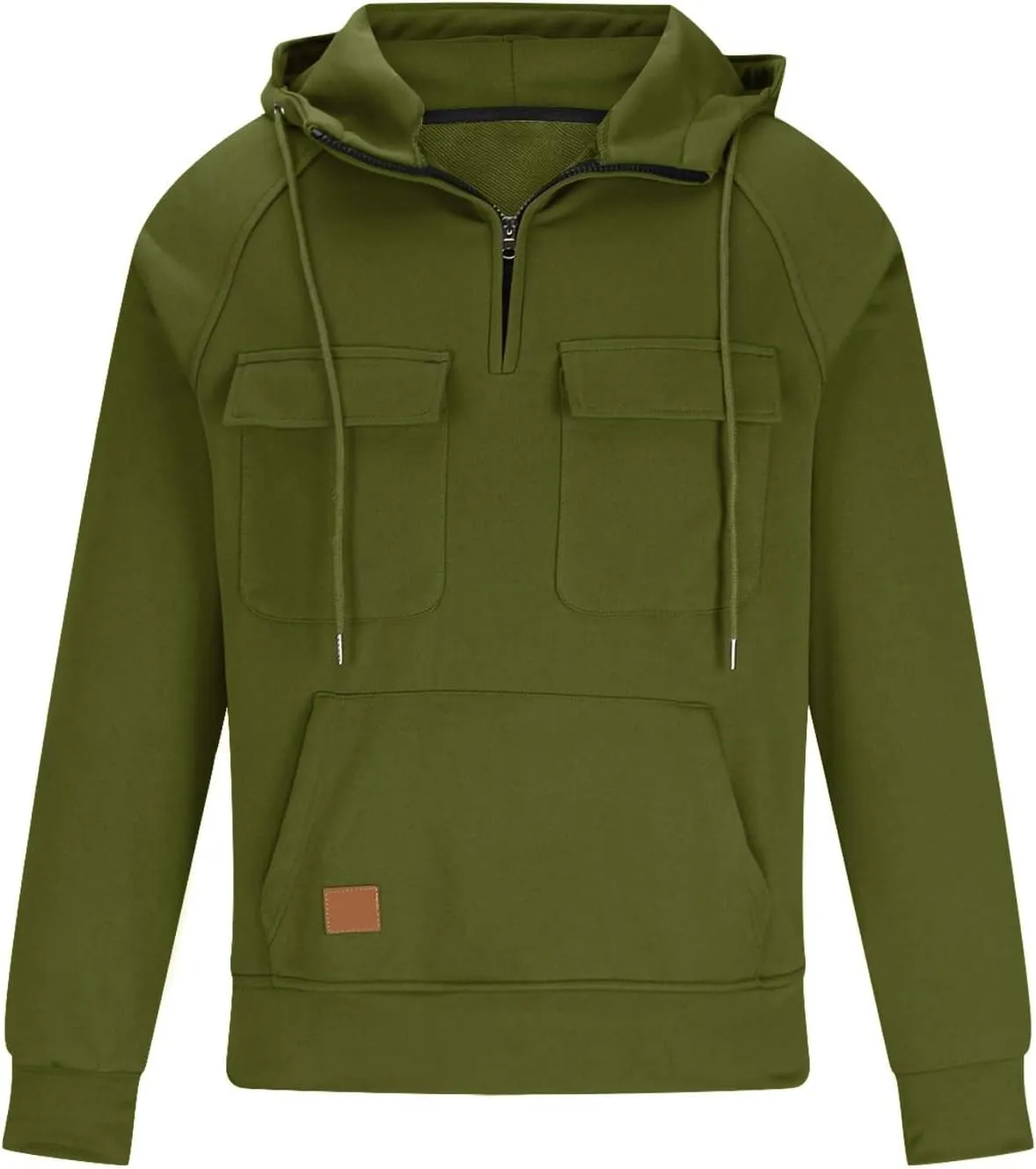 Quarter Zip Pullover Men Casual Tactical Camo Hoodie 1/4 Zip Long Sleeve Hooded Sweatshirts Workout Cargo Hoodies