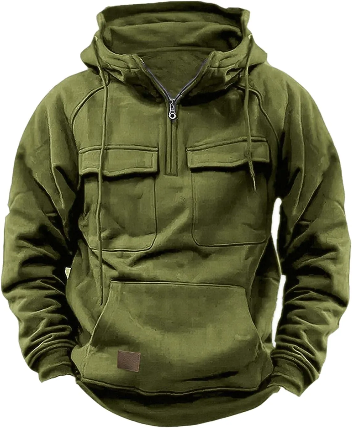 Quarter Zip Pullover Men Casual Tactical Camo Hoodie 1/4 Zip Long Sleeve Hooded Sweatshirts Workout Cargo Hoodies
