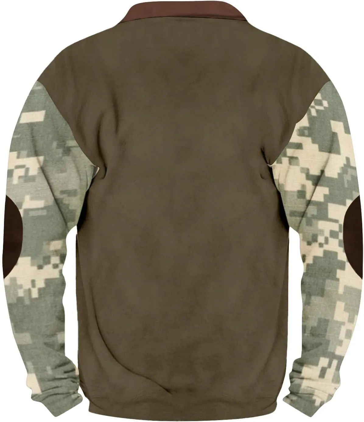 Quarter Zip Pullover Men Long Sleeve Camo Casual Sweatshirt 2024 Winter Henley Neck Plus Size Loose Pullover Tops