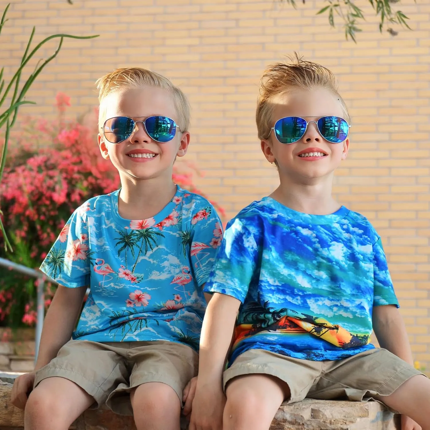 RAISEVERN Boys Girls 3D Graphic Printed T-Shirts Short Sleeve Summer tees for 4-14 Years
