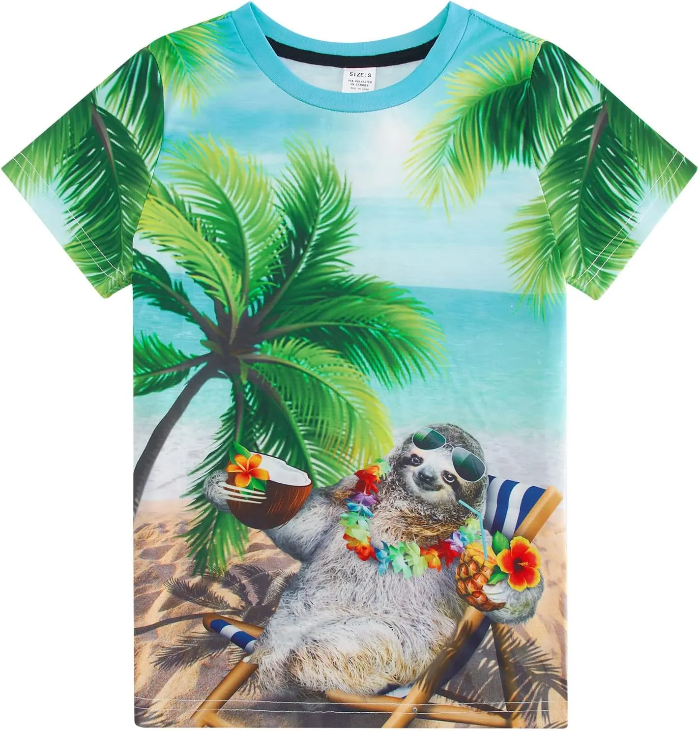 RAISEVERN Boys Girls 3D Graphic Printed T-Shirts Short Sleeve Summer tees for 4-14 Years